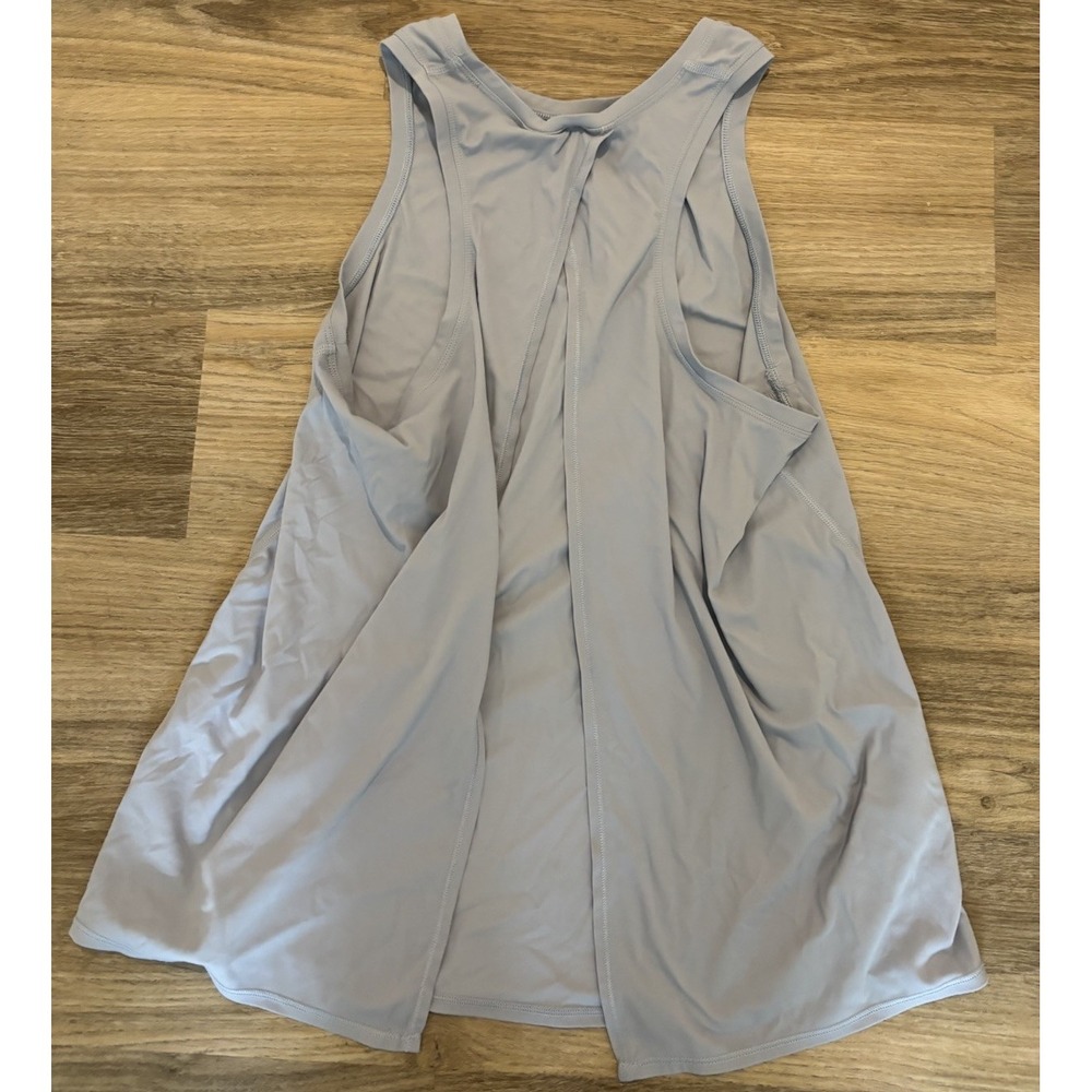 Lululemon All Tied Up Blue Sleeveless Top Exercise Tank Size 6 Open Back